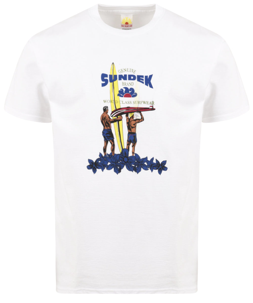 T-shirt SUNDEK Uomo M639TEJY300 Bianco