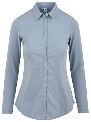 Camicia donna celeste con bottoni