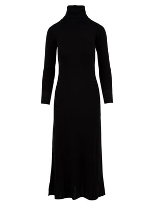 Women's black flared turtleneck dress