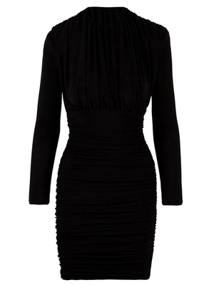 Robe drapée noire femme