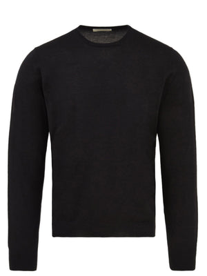 Maglione Uomo nero con orli a costine