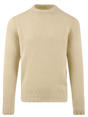 Maglione Uomo crema con inserti ricamati