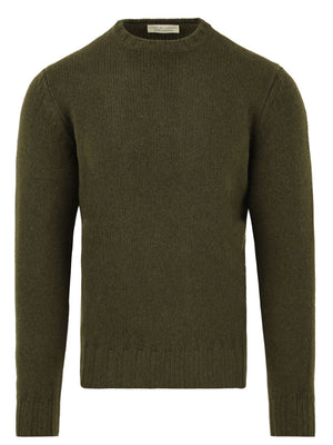 Maglione Uomo verde con inserti ricamati