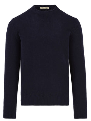 Maglione Uomo blu con inserti ricamati