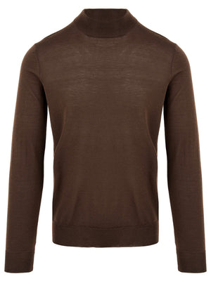 Maglione Uomo marrone a collo alto