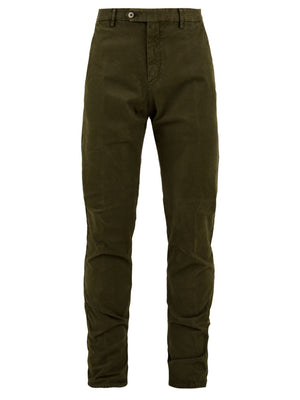 Skinny men's green trousers