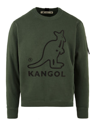 Felpa Uomo verde con logo sul petto