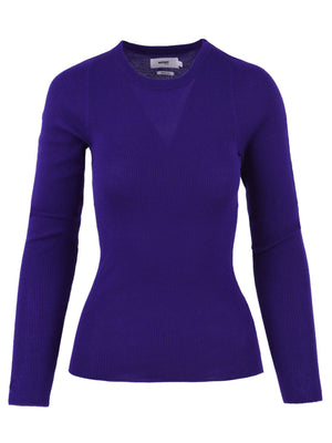 Pull col rond bleu pour femme Renata
