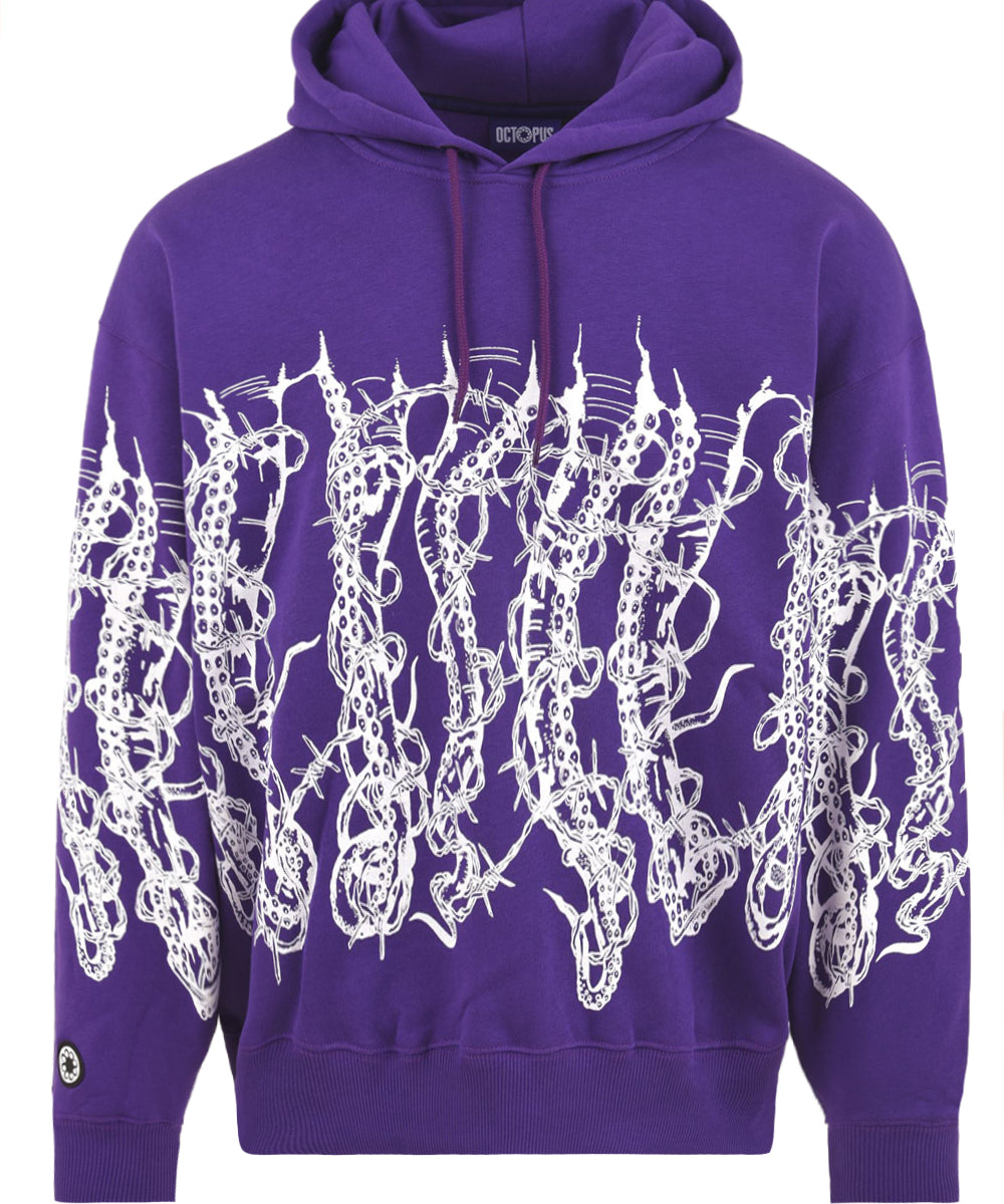 Felpa Cappuccio Octopus Felpa Viola Felpa Octopus Viola E Bianca