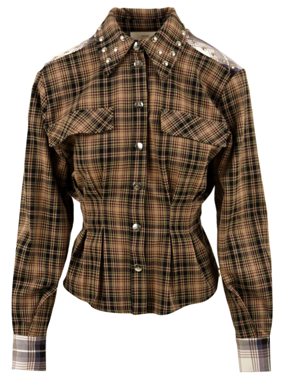 Camicia bustier check con borchie AKEP Donna - Multicolore