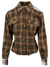 Camicia bustier check con borchie AKEP Donna - Multicolore