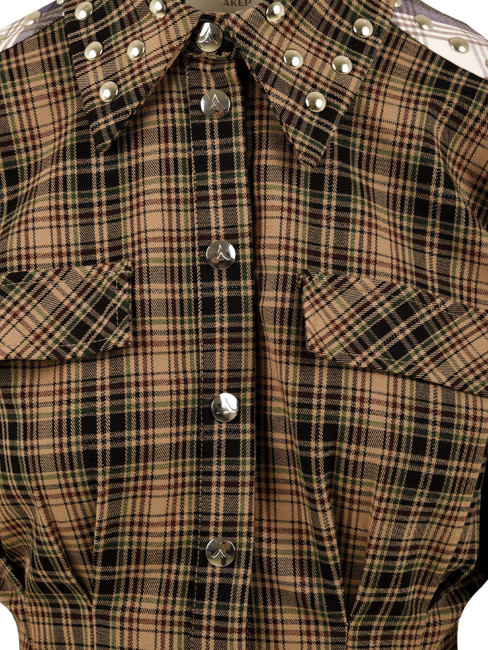 Camicia bustier check con borchie AKEP Donna - Multicolore