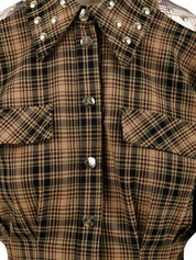 Camicia bustier check con borchie AKEP Donna - Multicolore