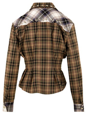 Camicia bustier check con borchie AKEP Donna - Multicolore