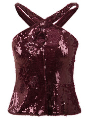 Top in pailettes AKEP Donna - Rosso