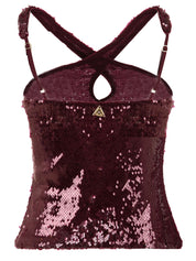 Top in pailettes AKEP Donna - Rosso