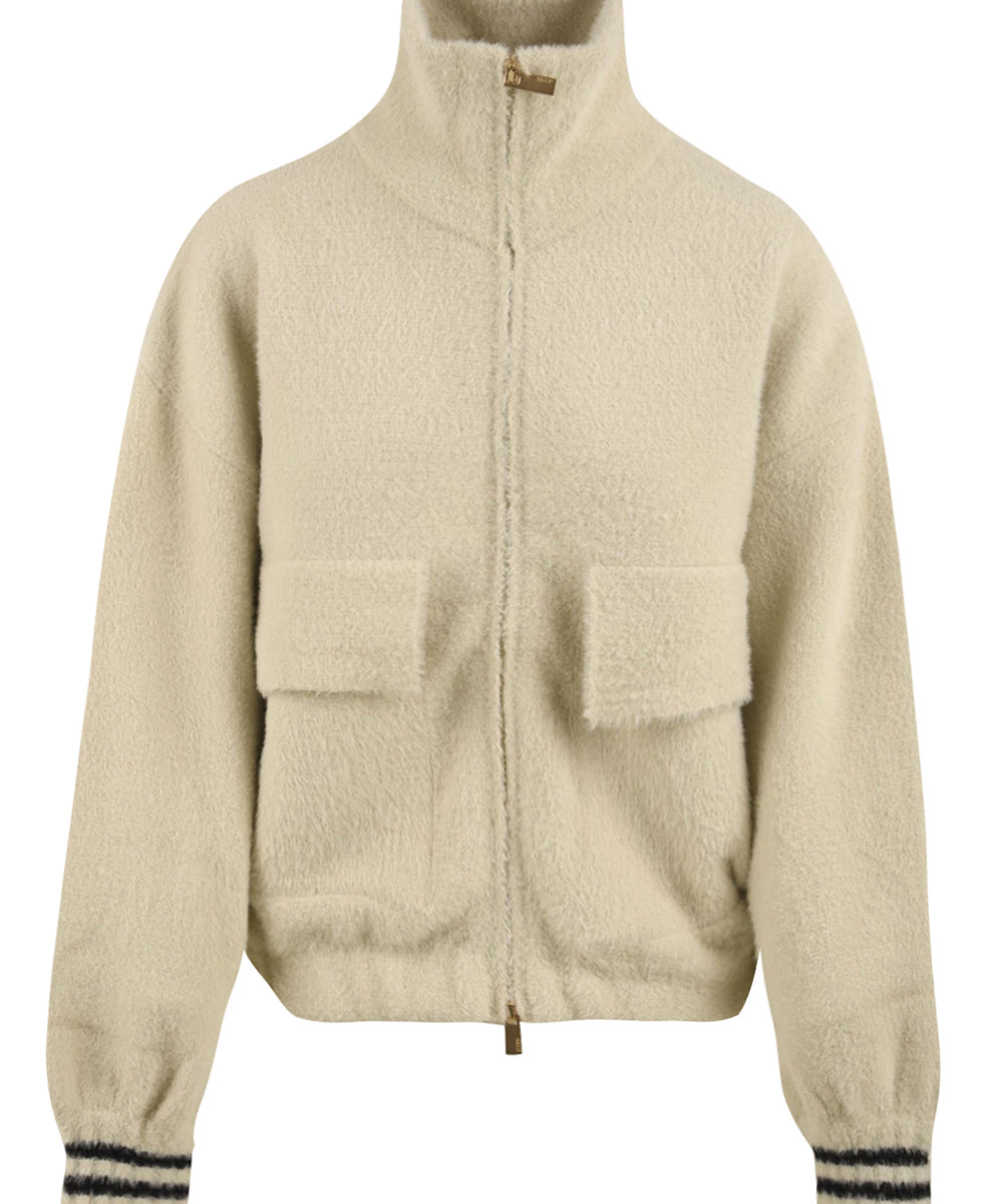 Giubbotto effetto pelo con zip AKEP Donna - Bianco