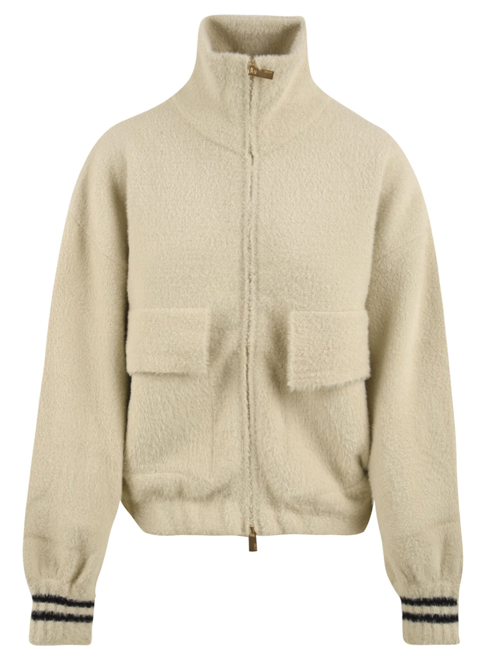 Giubbotto effetto pelo con zip AKEP Donna - Bianco