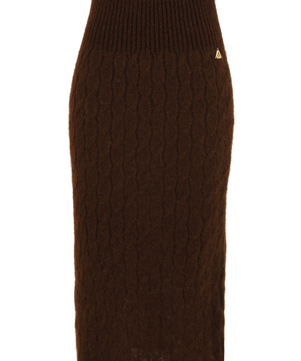 Gonna longuette in costa inglese AKEP Donna - Marrone