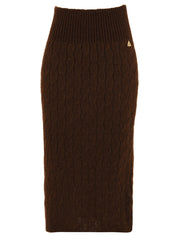 Gonna longuette in costa inglese AKEP Donna - Marrone