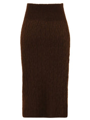 Gonna longuette in costa inglese AKEP Donna - Marrone