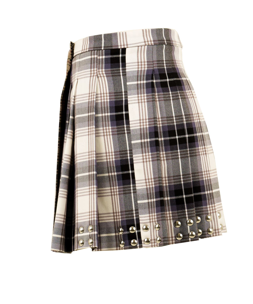 Minigonna a pieghe check e borchie AKEP Donna - Multicolore