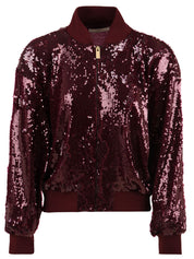 Bomber paillettato con zip AKEP Donna - Rosso