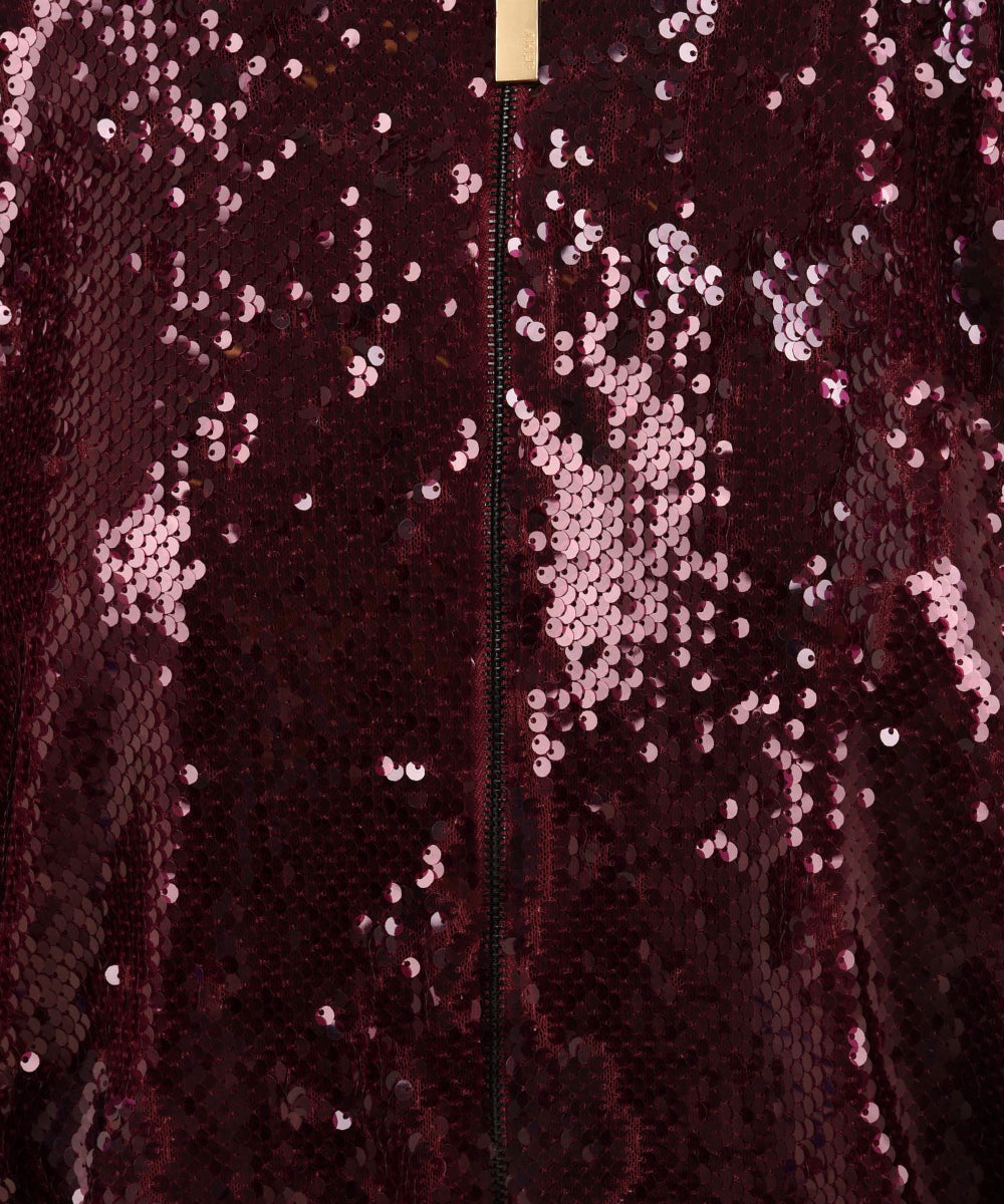 Bomber paillettato con zip AKEP Donna - Rosso