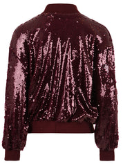 Bomber paillettato con zip AKEP Donna - Rosso