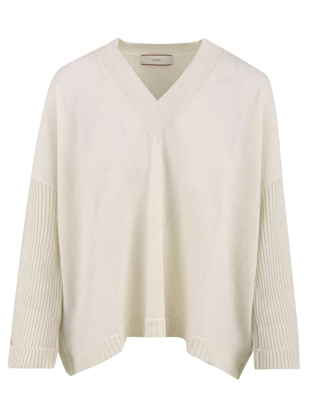 Maglia Over scollo "V" AKEP Donna - Beige