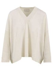 Maglia Over scollo "V" AKEP Donna - Beige