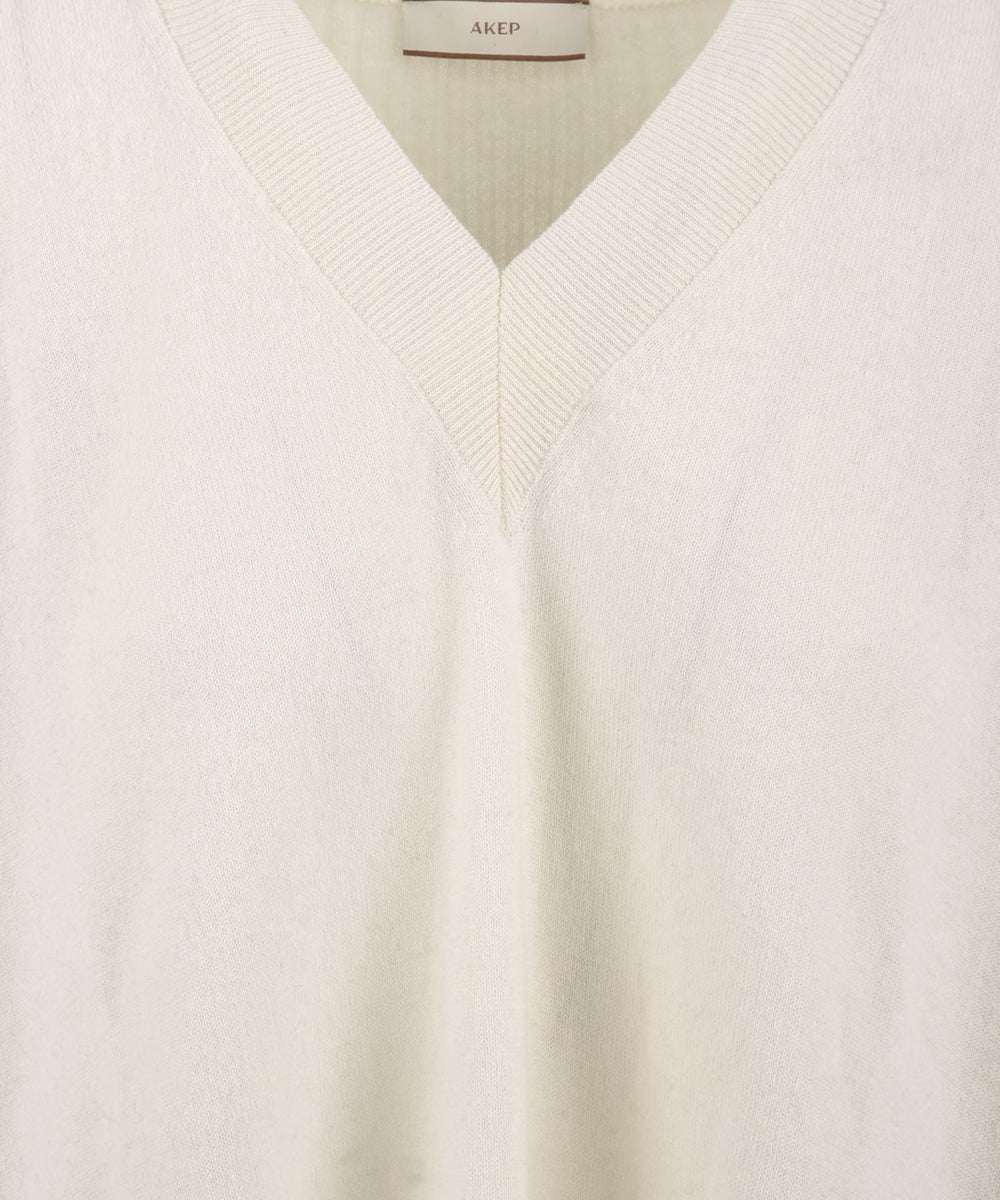 Maglia Over scollo "V" AKEP Donna - Beige