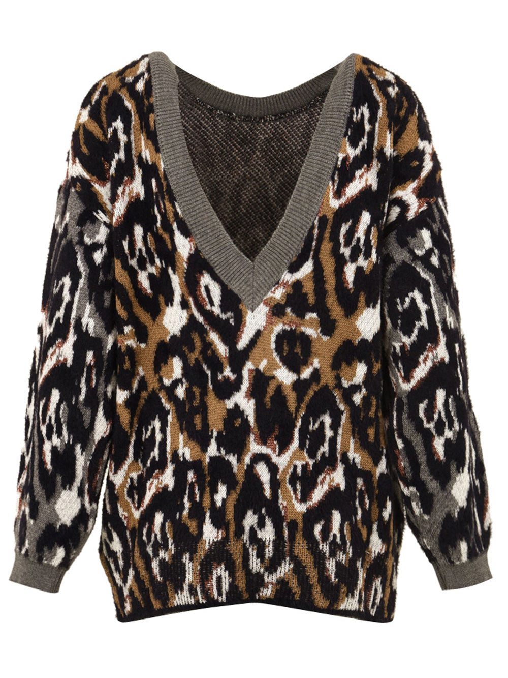 Maxipull jacquard maculato AKEP Donna - Multicolore