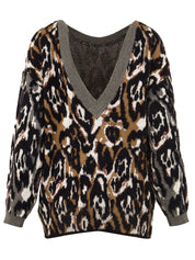 Maxipull jacquard maculato AKEP Donna - Multicolore