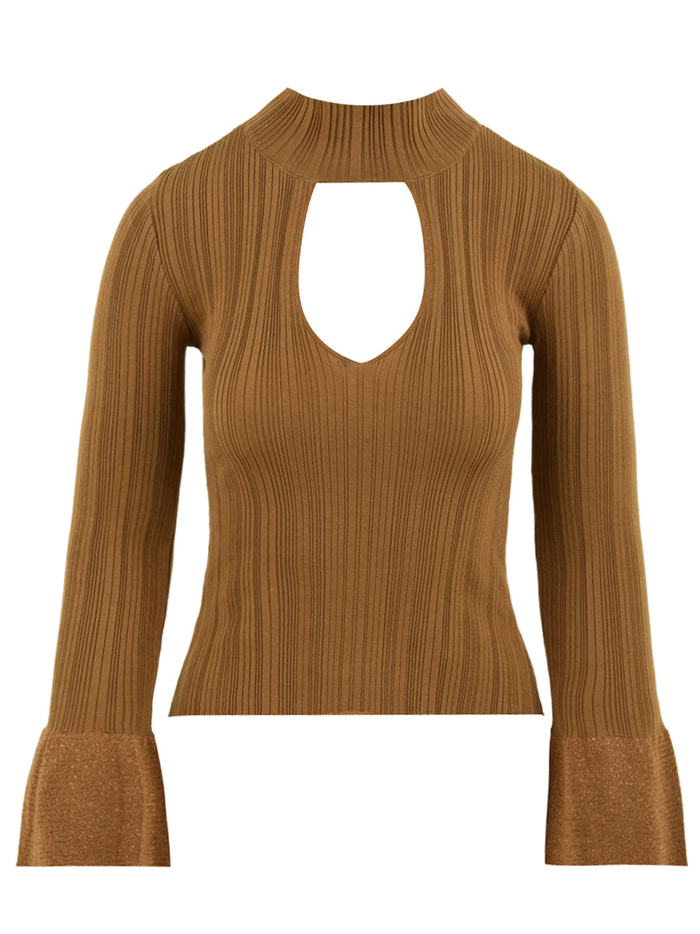 Maglia lupetto con volant manica AKEP Donna - Marrone