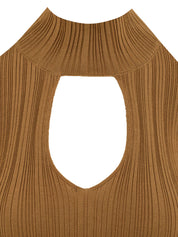 Maglia lupetto con volant manica AKEP Donna - Marrone