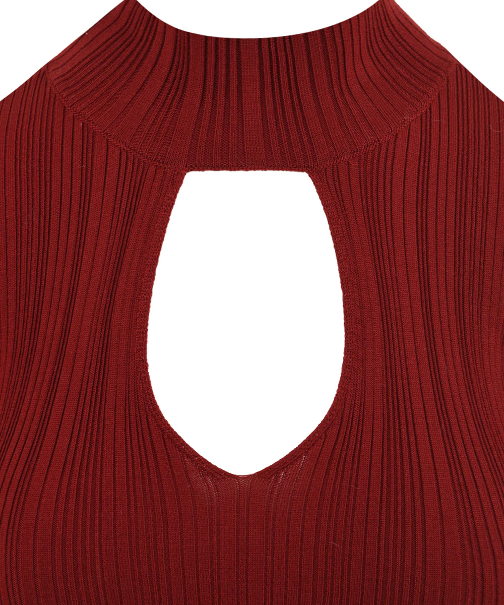 Maglia lupetto con volant manica AKEP Donna - Rosso