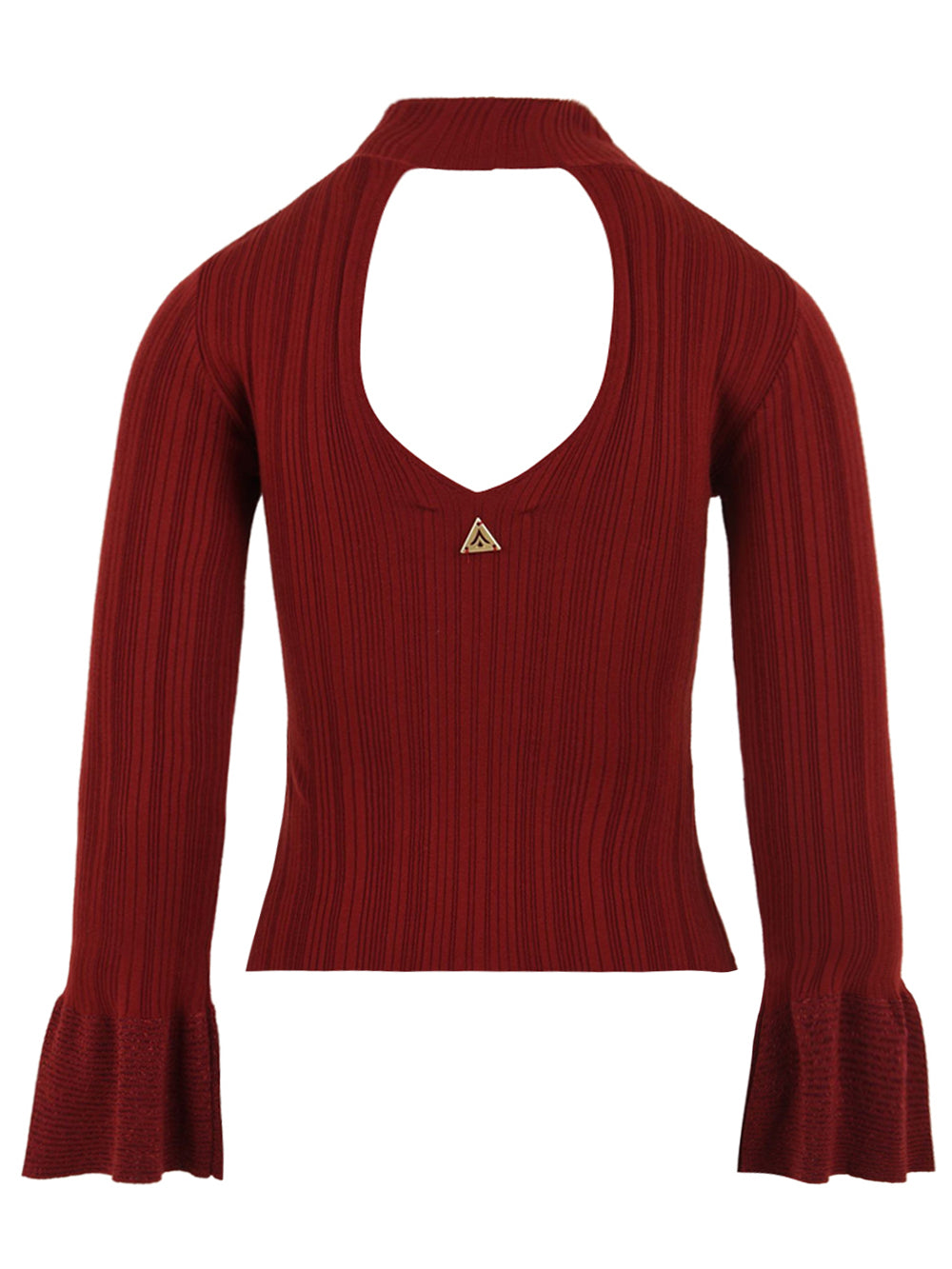 Maglia lupetto con volant manica AKEP Donna - Rosso