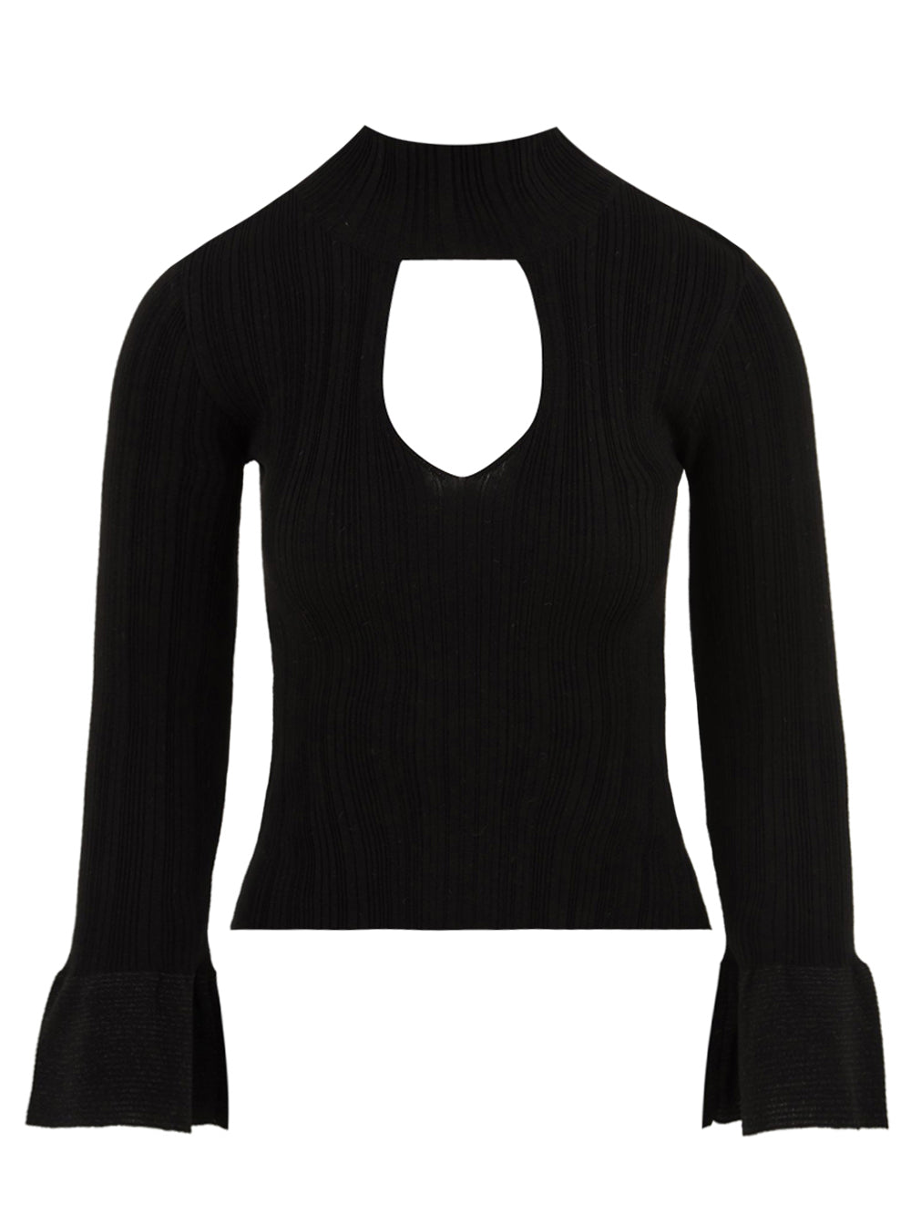 Maglia lupetto con volant manica AKEP Donna - Nero
