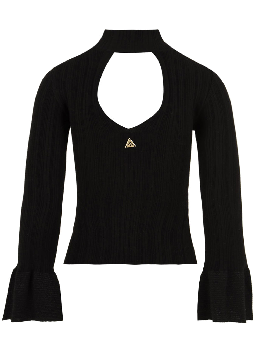 Maglia lupetto con volant manica AKEP Donna - Nero