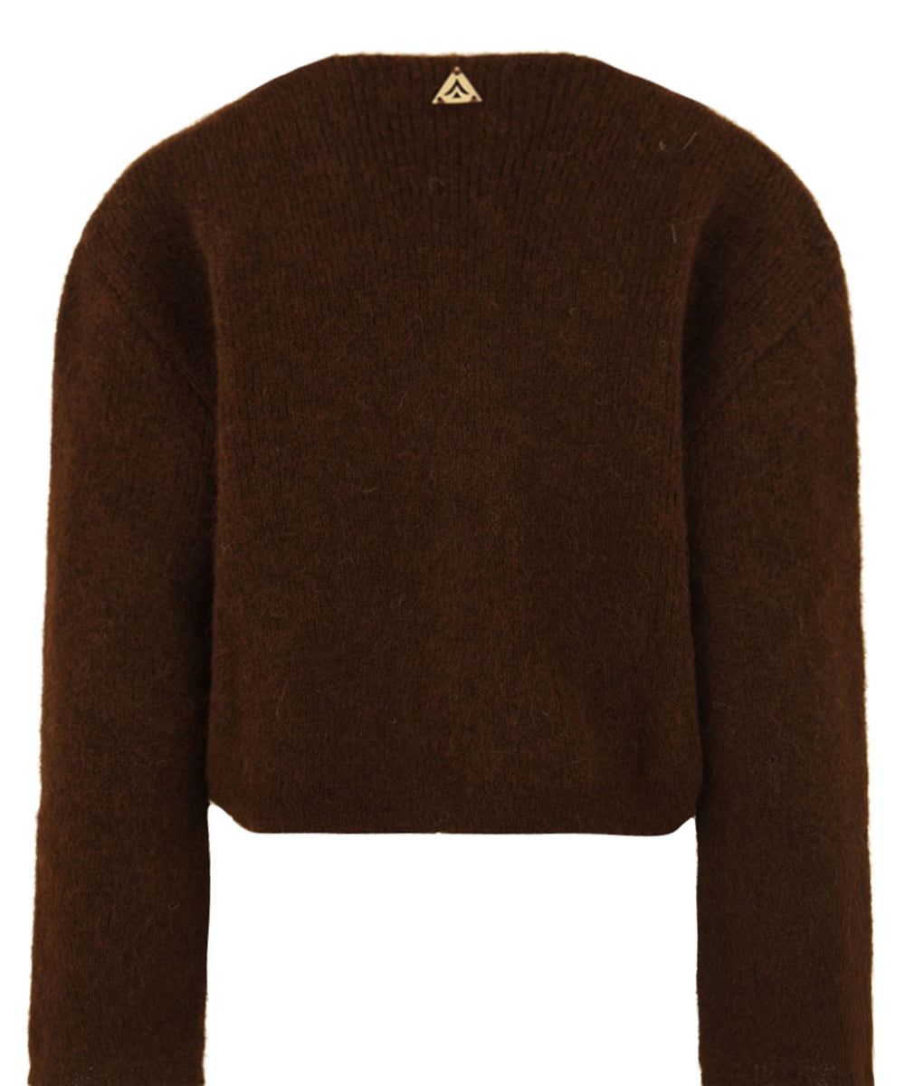 Cardigan corto costa inglese AKEP Donna - Marrone