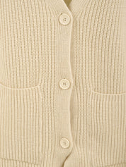 Cardigan in maglia punto pannocchia con frange AKEP Donna - Bianco