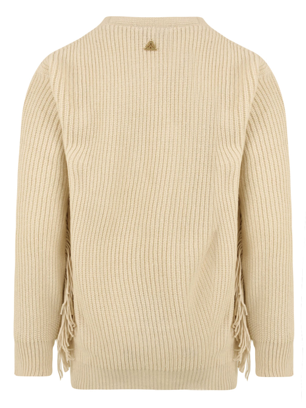 Cardigan in maglia punto pannocchia con frange AKEP Donna - Bianco