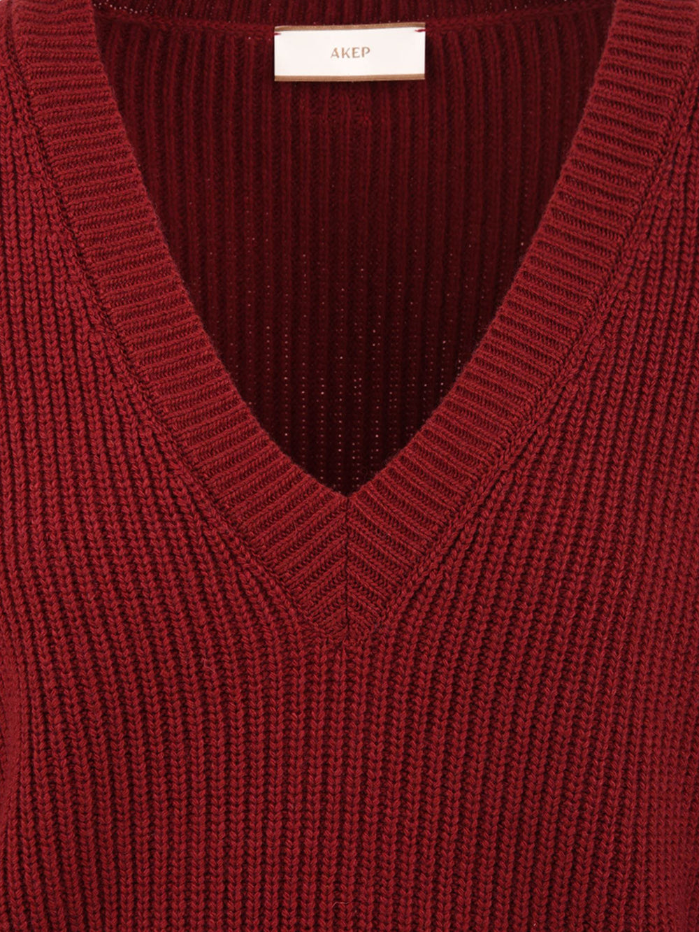 Maglia scollo V con frange AKEP Donna - Rosso