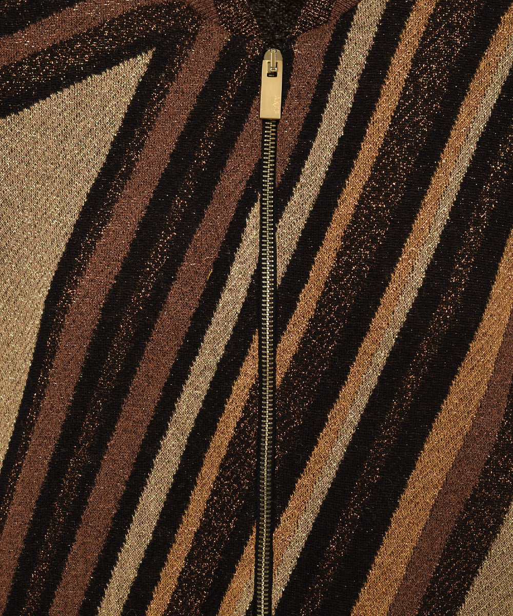 Giubbotto bomber in maglia riga diagonale AKEP Donna - Multicolore