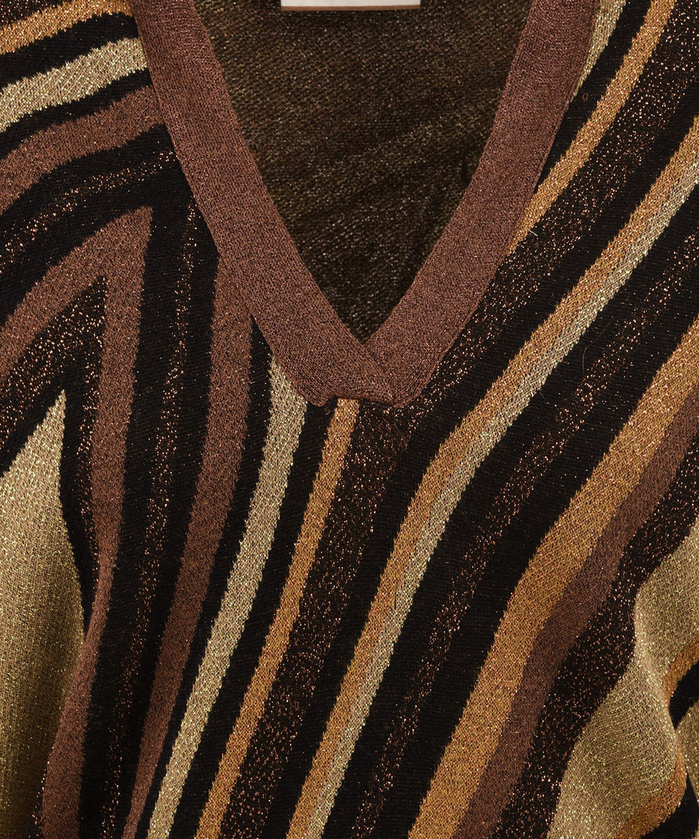 Polo in maglia riga diagonale AKEP Donna - Multicolore