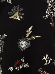 Maglia con cappuccio e ricami AKEP Donna - Nero