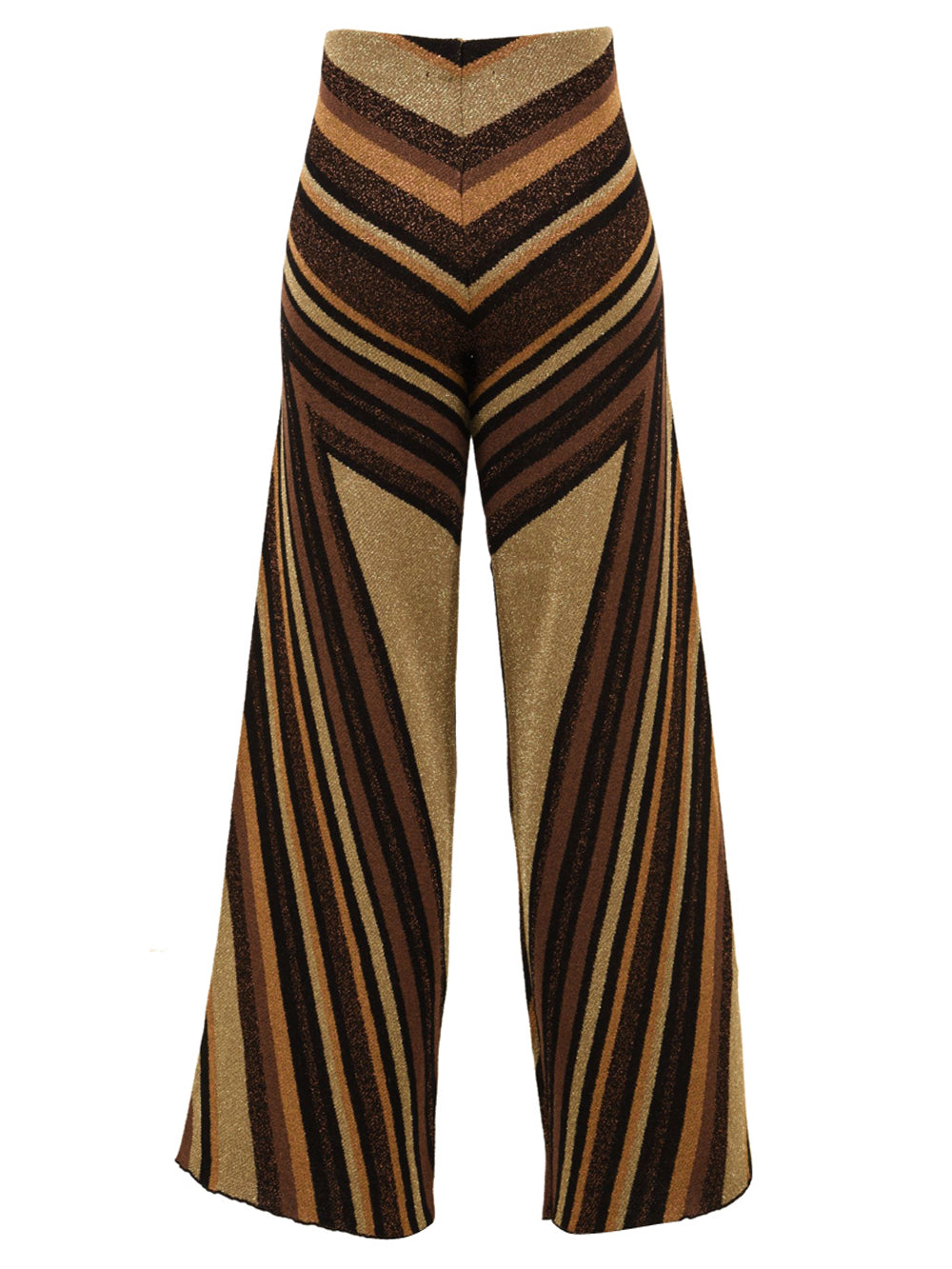 Pantalone in maglia jacquard riga diagonale AKEP Donna - Multicolore