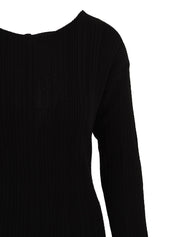 Abito lungo a costine con scollo su schiena AKEP Donna - Nero