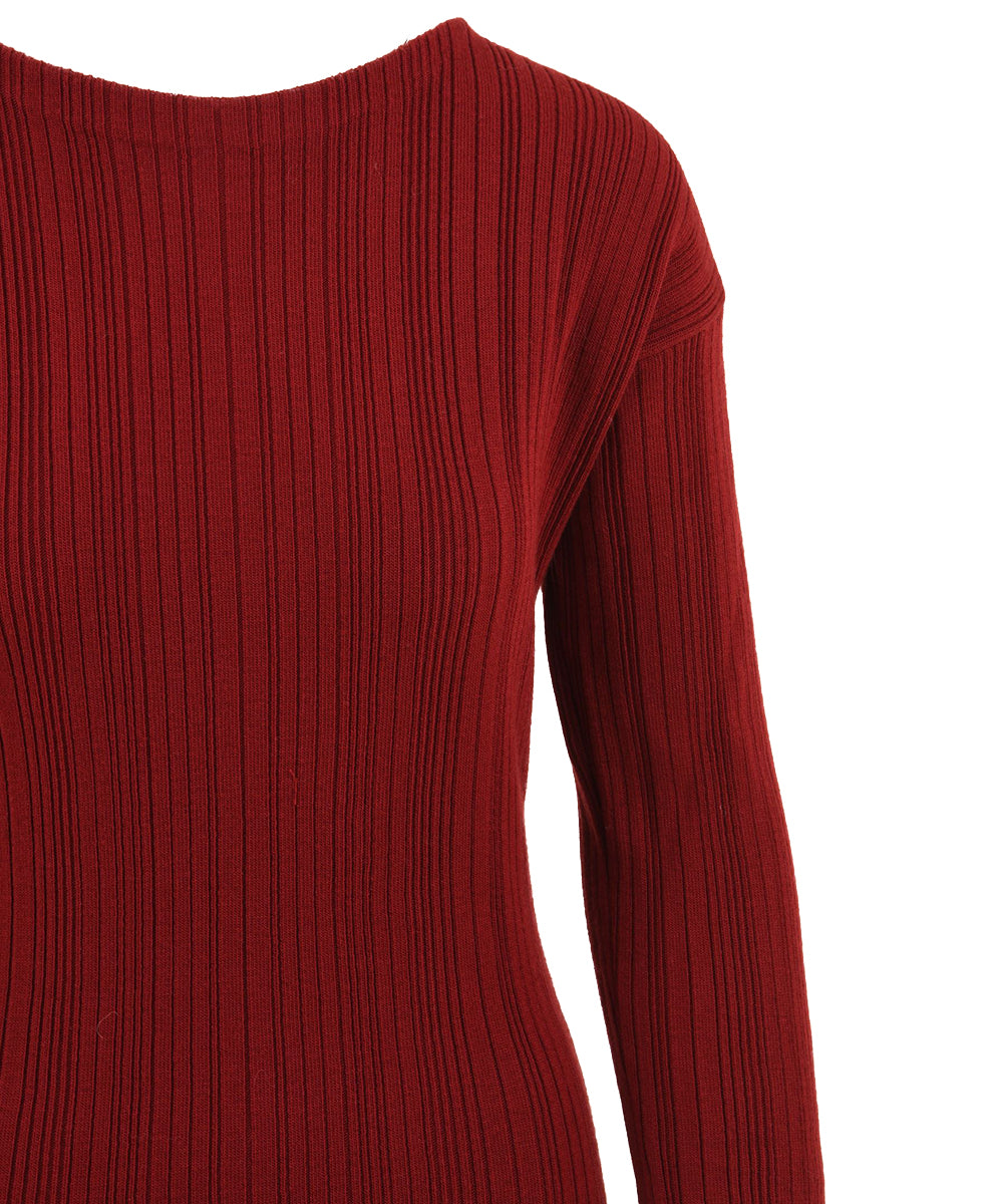 Abito lungo a costine con scollo su schiena AKEP Donna - Rosso